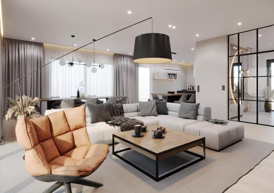 Tento dům je plný elegantních a moderních řešení. Nechybí mu však teplo a útulnost